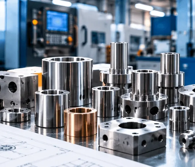 Precision Machined Components in a CNC Workshop